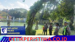 Berikan Rasa Aman kepada Pengunjung, Sat Lantas Polres Karangasem Laksanakan Pengamanan di Kawasan Obyek Wisata Taman Sukasada Ujung