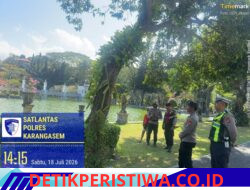 Berikan Rasa Aman kepada Pengunjung, Sat Lantas Polres Karangasem Laksanakan Pengamanan di Kawasan Obyek Wisata Taman Sukasada Ujung