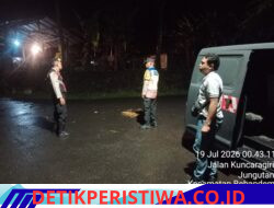 Cegah Kriminalitas dan Lakalantas di Tengah Hujan, Polsek Bebandem Intensifkan Patroli KRYD Malam