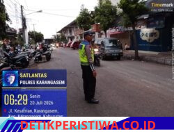 Tingkatkan Kesadaran Masyarakat dalam Berlalulintas, Sat Lantas Laksanakan Pengaturan dan Penling di Pasar Amlapura