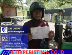 Tekan Angka Pelanggaran Lalulintas, Satlantas Polres Karangasem Intensifkan Tilang Manual di Kecamatan Abang
