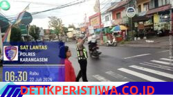 Pastikan Kelancaran Arus Lalulintas, Anggota Lantas Polres Karangasem Lakukan Gatur Pagi di Simpang Tiga BTN Taman Asri Karangasem