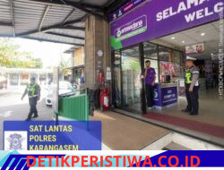 Jaga Kamseltibcarlantas, Satlantas Polres Karangasem Rutin Lakukan Patroli di Areal Pertokoan