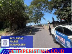 Tingkatkan Kesadaran Masyarakat, Satlantas Polres Karangasem Berikan Himbauan Tidak Parkir Truk Sembarangan di Obyek Wisata Candidasa