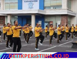 Jaga Kebugaran dan Stamina Tubuh, Personel Polres Karangasem Gelar Olahraga Pagi dan Senam Aerobik Bersama