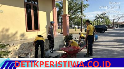 Jumat Bersih Polres Bireuen, Wujudkan Mako yang Bersih, Asri, dan Siap Memberikan Pelayanan Prima