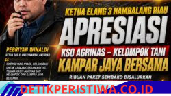 Ketua Elang 3 Hambalang Riau Apresiasi KSO Agrinas–Kelompok Tani Kampar Jaya Bersama, Ribuan Paket Sembako Disalurkan untuk Masyarakat