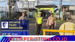 Pastikan Ca      r Free Day Berjalan Lancar, Sat Lantas Polres Karangasem Amankan Jalur Jalan Veteran