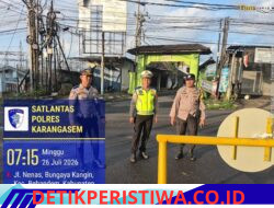 Pastikan Ca      r Free Day Berjalan Lancar, Sat Lantas Polres Karangasem Amankan Jalur Jalan Veteran