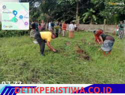 Semangat Kebersamaan Bhabinkamtibmas Desa Bungaya dengan Warga, saat Gotong Royong Jelang Piodalan Usaba Sri