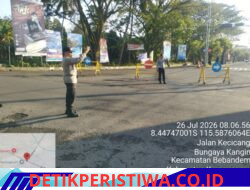 Pastikan Car Free Day Berjalan dengan Lancar, Personil Polsek Bebandem Amankan Jalur 11 Veteran Barat