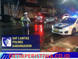 Berikan Rasa Aman dan Nyaman kepada Pengguna Jalan Raya Saat Malam Hari, Satuan  Lalulintas Polres Karangasem Gelar Blue Light Patrol di KTL 1