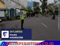 Jaga Ketertiban dan Kelancaran Arus Lalulintas, Personel Sat Lantas Polres Karangasem Intensifkan Giat Gatur Lalin di Simpang 3 Pesagi