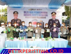 Berantas Sindikat Narkoba, Polda Sumsel Musnahkan Barang Bukti Tiga Pengungkapan Besar di Palembang dan OKI