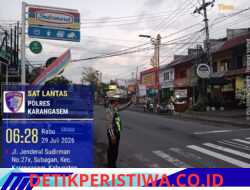 Pastikan Kelancaran Arus Lalulintas, Anggota Lantas Polres Karangasem Rutin Lakukan Gatur Pagi di Simpang Tiga BTN Taman Asri Karangasem