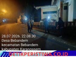 Jaga Kondusivitas Situasi Kamtibmas Malam Hari, Personel Polsek Bebandem Intensifkan Giat Blue Light Patrol