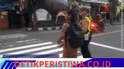 Utamakan Keselamatan Kalangan Pelajar, Anggota Lantas Polres Karangasem Bantu Sebrangkan Siswa Siswi SD Negeri 1 Subagan