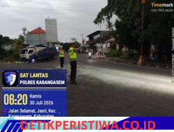 Pastikan Kelancaran Arus Lalulintas, Turjawali Sat Lantas Lakukan Gatur Lalin di Pos 3 Patung Salak Jasri