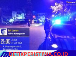 Tekan Angka Lakalantas dan Jaga Situasi Kamtibmas, Unit Turjagwali Satlantas Polres Karangasem Gelar Patroli Barcode dan Blue Light Patrol 