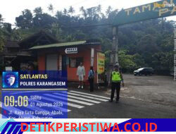 Ciptakan Situasi Kondusif di Kawasan Wisata, Sat Lantas Berikan Pengamanan di Obyek Wisata Tirtagangga