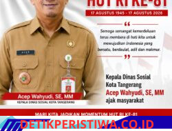 Kadinsos Kota Tangerang Ajak Masyarakat Semangat Sambut HUT RI ke-81