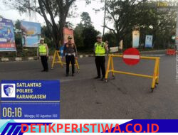 Pastikan Car Free Day Berjalan Lancar, Sat Lantas Polres Karangasem Amankan Jalur Jalan Veteran