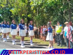 Semarakkan HUT RI Ke-81, Kapolsek Bebandem Kawal Langsung Lomba Gerak Jalan Tingkat SMP dan SMA/SMK