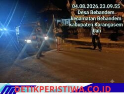 Cegah Aksi Kejahatan pada Malam Hari, Polsek Bebandem Intensifkan Giat Blue Light Patrol di Jalur Kuncara Giri