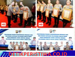 Polres OKU Timur Menerima Penghargaan Piagam pelayanan Publik Prima Dari Kapolda Sumsel