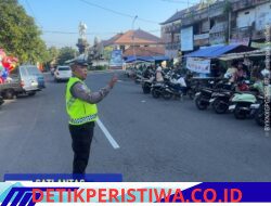 Atensi Pos Sore, Satlantas Polres Karangasem Lakukan Gatur Lalin di Pasar Senggol Jalan Gajah Mada Amlapura