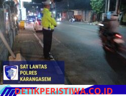 Unit Turjagwali Satlantas Polres Karangasem Terjunkan Personilnya, Laksanakan Patroli Barcode dan Blue Light Patrol 