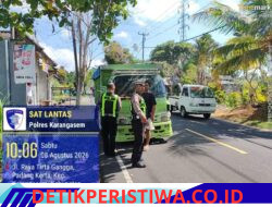 Satlantas Polres Karangasem Terjunkan Unit Turjawali, Lakukan Gatur Lalin di Obyek Wisata Tirta Gangga