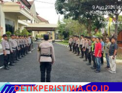 Jelang Pergantian Tugas Piket Jaga di Mako, Sat Lantas Polres Karangasem Ikuti Apel Serah Terima Tugas Jaga