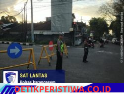 Pastikan Car Free Day Berjalan Lancar, Sat Lantas Polres Karangasem Amankan Jalur  Jalan Veteran