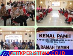 Polres Oku Timur Mengelar Acara Kenal Pamit Kapolsek Semendawai Suku III Dan Ramah Tamah Bersama Insan Pers