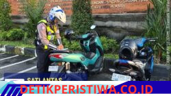 Tekan Penggunaan Knalpot Bronk, Sat Lantas Polres Karangasem Amankan Kendaraan Berkenalpot Bronk ke Mako Polres Karangasem
