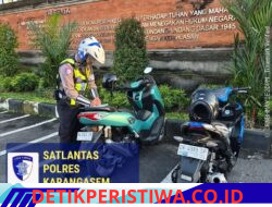 Tekan Penggunaan Knalpot Bronk, Sat Lantas Polres Karangasem Amankan Kendaraan Berkenalpot Bronk ke Mako Polres Karangasem