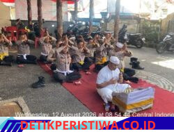 Perkuat Keimanan dan Spiritual,  Polsek Selat Gelar Persembahyangan Bersama di Hari Rahina Tilem