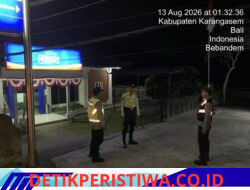 Cegah Aksi Kriminalitas Malam Hari, Polsek Bebandem Gelar Patroli Barcode Menyisir Jalur Rawan dan Objek Vital