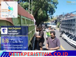 Antisipasi Kemacetan, Unit Turjawali Sat Lantas Lakukan Pengaturan Saat Truk Patah As di Jalur Sengkidu Amlapura