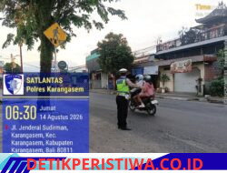 Berikan Layanan Prima kepada Masyarakat, Personil Lantas Rutin Lakukan Gatur Pagi di Depan MAN Amlapura