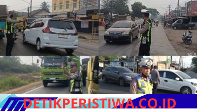 Pastikan Kelancaran Pagi Hari, Satlantas Polres Banyuasin Gelar Strong Point di Sejumlah Titik