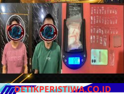 35 Pake BB Sabu Dan Dua Pria Berhasil Diamankan Tim Sat Resnarkoba Polres Oku Timur Di lokasi Rumah Kosong, di Desa Tri Marta Jaya