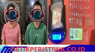 35 Pake BB Sabu Dan Dua Pria Berhasil Diamankan Tim Sat Resnarkoba Polres Oku Timur Di lokasi Rumah Kosong, di Desa Tri Marta Jaya