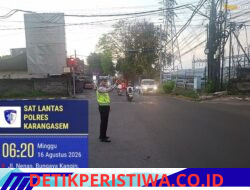 Pastikan Car Free Day Berjalan dengan Lancar, Sat Lantas Polres Karangasem Amankan Jalur Jalan Veteran