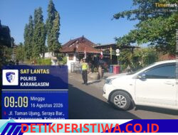 Pastikan Kawasan Wisata Kondusif, Sat Lantas Polres Karangasem Laksanakan Pengamanan Obyek Wisata Taman Sukasada Ujung