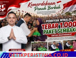 Kemerdekaan Penuh Berkah, Pebriyan Winaldi Tebar 1.000 Paket Sembako untuk Masyarakat Kampar