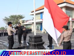 Peringati HUT Kemerdekaan RI ke-81, Polres Karangasem Gelar Upacara Pengibaran Bendera Merah Putih