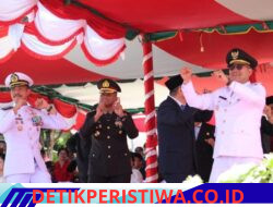 Lanal Nias Pukau Tamu Undangan di Upacara HUT Ke-81 RI, Komandan Lanal Bersama Forkopimda Nias Selatan Joget Bersama Tarian Kreasi