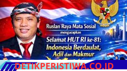 Pendiri Komunitas Mata Sosial, Ruslan Raya: HUT RI ke‑81 Momentum Syukur dan Dukungan Program Nasional
